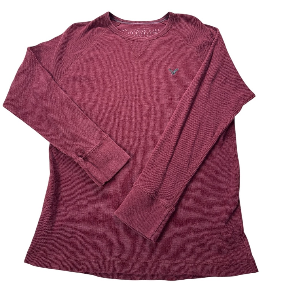 American Eagle Y2K Vintage Fit Men's Top‎ XL Maroon Long Sleeve Casual Pullover